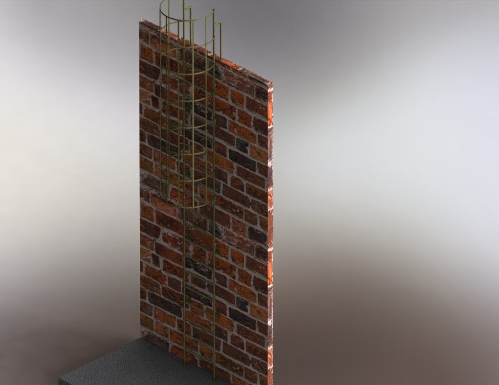Render de la escalera tipo gato Dingec